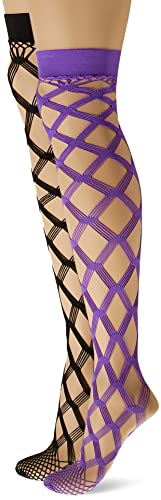 MUSIC LEGS Women's 2 Pack Multi Fence Net Thigh Hi