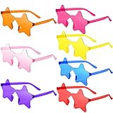 PLULON Star Sunglasses Kids, 7 Pairs Colorful Star Sunglasses Bulk Rimless Star Shape Sunglasses, Star Glasses Bachelorette Sunglasses Star Party Favors for Birthday Beach Kids Adult - Multicolor