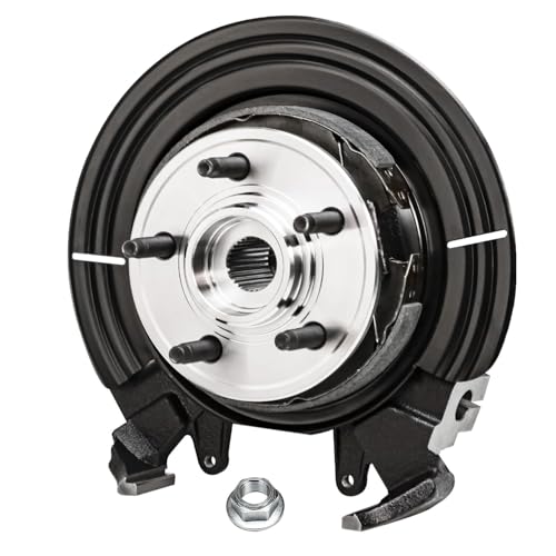 Image of Detroit Axle - Rear Driver Side Steering Knuckle w /Wheel Hub + CV Axle | Replacement for 2002-2005 Ford Explorer 2003-2005 Mercury Mountaineer - 2pc Set
