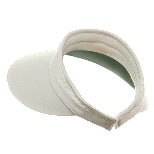 image for MG Womens Large Peak Twill Clip On Sun Visor- White