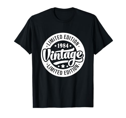 Camiseta vintage de 1984 para hombre, edición limitada, cumpleaños de 1984 Camiseta