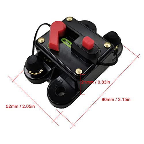 Okuyonic Circuit Breaker, Circuit Breaker Switch Overcurrent Protection Easy Installation Quick Response Dc 12‑48V Repeated Use 1/4In For Audio System(80A) #TOP5