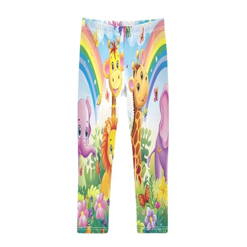 Toddler Girls Leggings Printed Yoga Pants Leggings Colorful Animals Rainbow for Kids