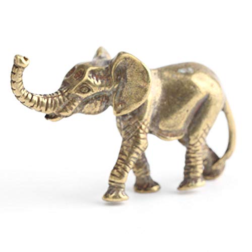 Figurine éléphant laiton miniature pour décoration table vintage et mini sculpture animalière