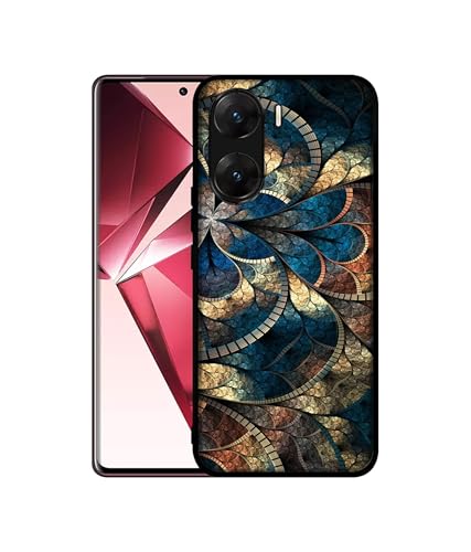 Image of Fractional Pattern Design Premium 2D Printed Metal Back Case Cover for Vivo V29E 5G