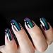 Super Holographic Blue Purple Coffin Nails Mirror Chrome Square Ladies Fake Nails Quality Tips for fingers Z905