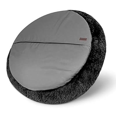 The Dog’s Bed Sound Sleep Donut Dog Bed, XL Jet Black Plush Removable Cover Premium Calming Nest Bed