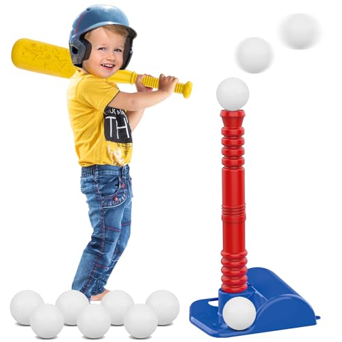 ToyVelt TBall Set for Kids 3-5, TBall Set Comes with 9 Balls, Best Toys Toys & Games, Ideal Tee Ball Set Birthday Gift for Boys and Girls, Great for Toddlers