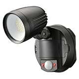 オーム電機monban センサーライト 防犯センサーライト 1灯リチウム充電池式 1000ルーメン 昼光色 人感センサー 高速フラッシュで威嚇 屋外用 セキュリティーライト LS-B100Y1 07-8811 OHM