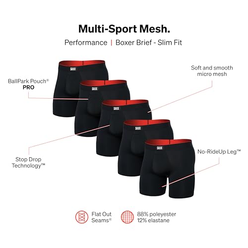 SAXX Underwear Co. Men's Underwear with Pouch Multi Sport Mesh Boxer Brief Fly 5Pk2