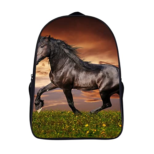 Mochila de moda con impresión de caballo en 3D genial y gran resistencia para libros