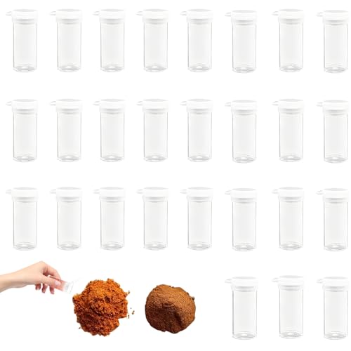 Mini Salero, Juego de Salero Pimentero de 27 Piezas 6ml Pequeños Salero y Pimente Mini Saleros y Pimenteros con Tapa Plásticos Transparencia Contenedor De Condimentos，para Camping, Oficina, Barbacoa