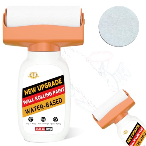 Wall Paint, 17.64oz White Touch-up Paint for Walls with Roller Brush, 