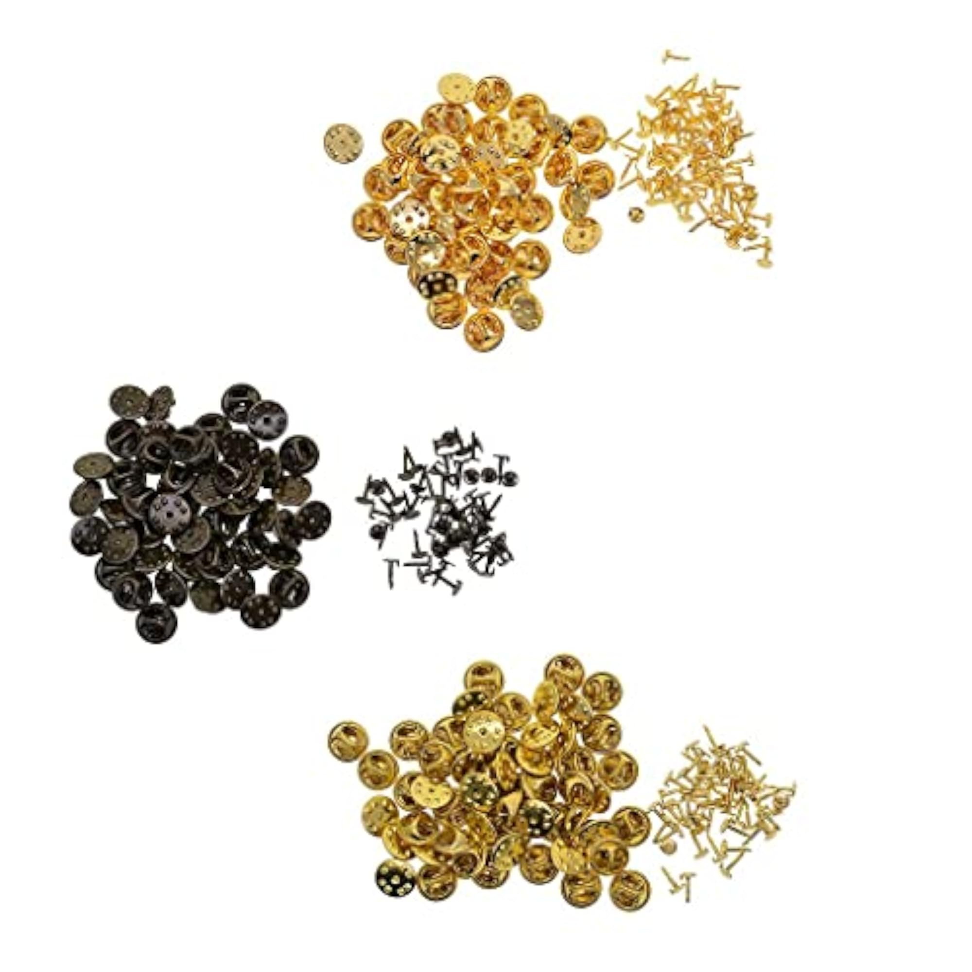 Metal Tie Back Lapel Pins, 4x50 Sets