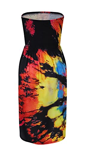 Image of Zyyfly Womens Summer Beach Dresses Strapless Cover Ups Dress Tube Top Sundresses