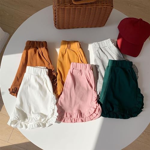 Toddler Girls Ruffled Wide Leg Shorts Baggy Elastic Waist Loose Palazzo Skorts Versatile Cute Trendy Skirt for Kids3