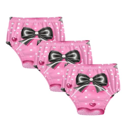 Coikll Rose Red Bow Tie Toddler Training Underwear Waterproof Baby Pee Pants -2T