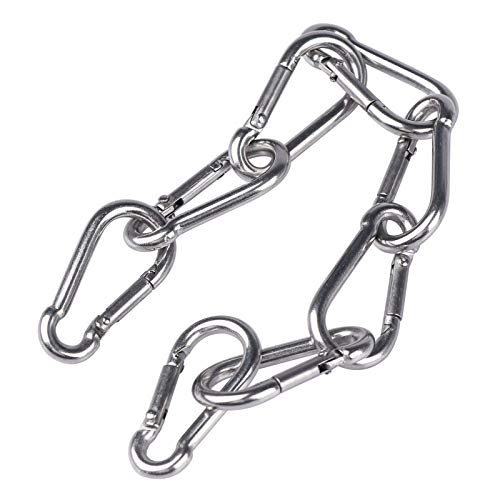 8Pcs Small Carabiner Clip M4 Heavy Duty Caribeener Clips Spring Snap Hooks Stainless Steel For Flag Pole Bird Feeders Key Chain Camping Hiking Climbing Traveling Fishing (8-Pack) #TOP4