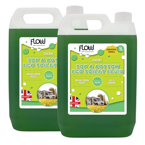Flow Top + Bottom Limpiador químico ecológico y líquido de enjuague | Inodoro portátil para caravana o autocaravana | Sin formaldehído (10 litros)