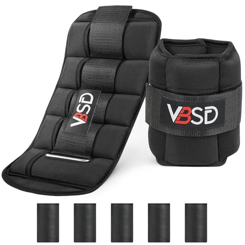 VBSD Adjustable Ankle Weights for Women Men, 10lb 1 Pair Leg Weight Straps, Weighted Ankle Weights Set for Gym, Yoga, Jogging, Walking, Aerobics, 1-5 lbs Each Ankle, 1 Pair 2-10 lbs