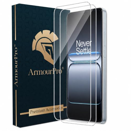 Image of ArmourPro 3D Borderless Tempered Glass for OnePlus Nord CE 5, Nord 5 and OnePlus 15R, Set of 2 HD Clear Screen Protectors with 3D Curved Edges, 9H Hardness, Oleophobic Coating, Case Friendly