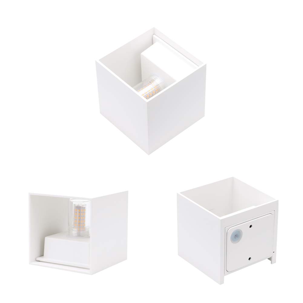 Klighten 2 * 9W Lampade da Parete per Interni/Esterno Bianco Caldo 3000K Applique da Parete Con G9 Lampadina Sostituibile, per Portico, Bagno, Corridoio,Balcone (Bianca)