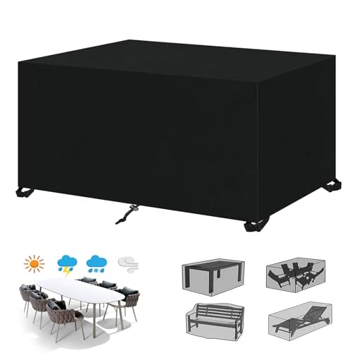 ZFEBHMY Housse Salon de Jardin,Tissu Oxford 420D résistant Housses Mobilier Jardin,Imperméable Anti-UV Exterieur Table Jardin Protection,pour Table Chaise...