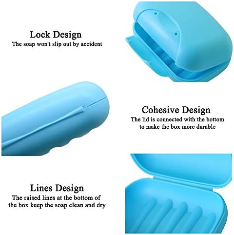 SITAKE 4 Pcs Portable Soap Box Holder, Candy Color Soap Case Container for Home, Bathroom, Travel, Outdoor Hiking, Camping, Gym, Vacation (4 Small)