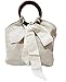 athizay Jute handbags wooden handles Dimity cream Canvas Potli Bags with Creamy Handcrafted Bow Detail hand carry wristlets bags for women