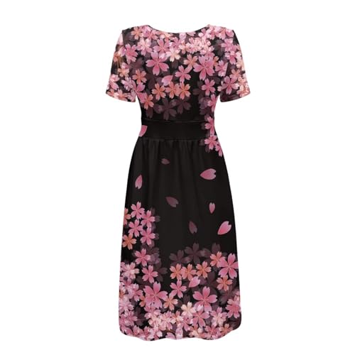 Image of Women's Summer Formal Dresses Short Sleeve Wrap V Neck Dresses Bridesmaid Wedding Guest Dress with Pockets