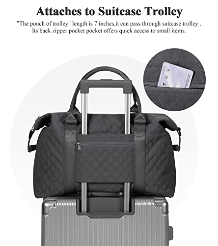 Weekender Bag For Women With Toiletry Bag, Travel Duffel Overnight Carry On Gym Tote Wet Pocket,Dimgrey #TOP6