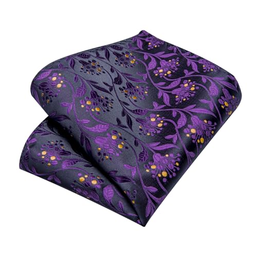 Image of DiBanGu Silk Ties for Men Necktie and Lapel Pin Brooch Set Formal Woven Paisley Plaid Striped Solid Tie Wedding Party