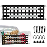 60'' x 18'' Heavy Duty Tailgate Cargo Net for Truck Bed, Extendable Tailgate Net, Adjustable Truck Bed Cargo Net for Full Size Truck, Cargo Netting with Reflective Stripes, Excellent UV Protection
