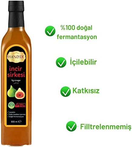 Hanzade Bitkisel İncir Sirkesi 500 ML Doğal Fermantasyon İçilebilir Katkısız Cam Şişe - Görsel 2