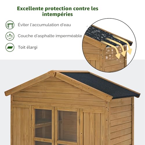 Abri de jardin en bois étanche armoire extérieure résistante MCombo