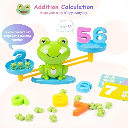 Frog Balance Counting Toys, Cool Math Learning Games for Boys and Girls, Educational Number Preschool Toy, Fun Children's Gift STEM Math Games for Kids Age 3+ (63 PCS) - Image 3
