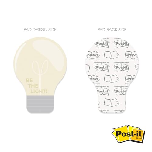 Image of Lightbulb Shaped Sticky Note Pad Assortment /Set of 3 / Watercolor Style / 2.6875 inch x 3.8125 inch Modern Sticky Notes / 50 Sheets Per Pad /Made in The USA