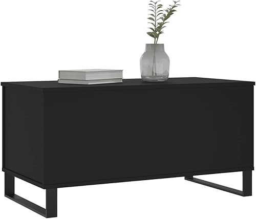 Miniatura 4 de Coffee Table Black 35.4x17.5 x17.7 Engineered Wood Cofee Table Side Tables Living Room Tables Mesas De Centro para Sala for Bedroom Balcony Park
