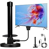 TV-Antenne für den Innenbereich, mit Signalverstärker, TV-Antennen für den Innenbereich, Freeview für 4K/HD-Smart-TVs, magnetische Basis mit 5 m langem Kabel, für schwache Signalbereiche und digitalen