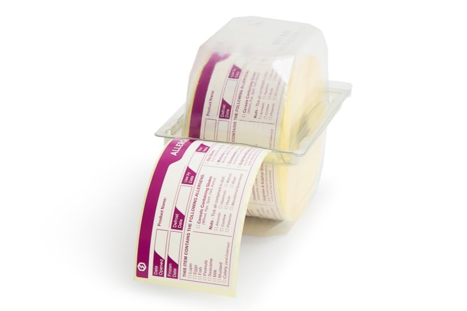 Allergen and Shelf Life Storage Display Label 500 Labels per roll Natasha's Law, Allergy Label, Multicolor - Image 4