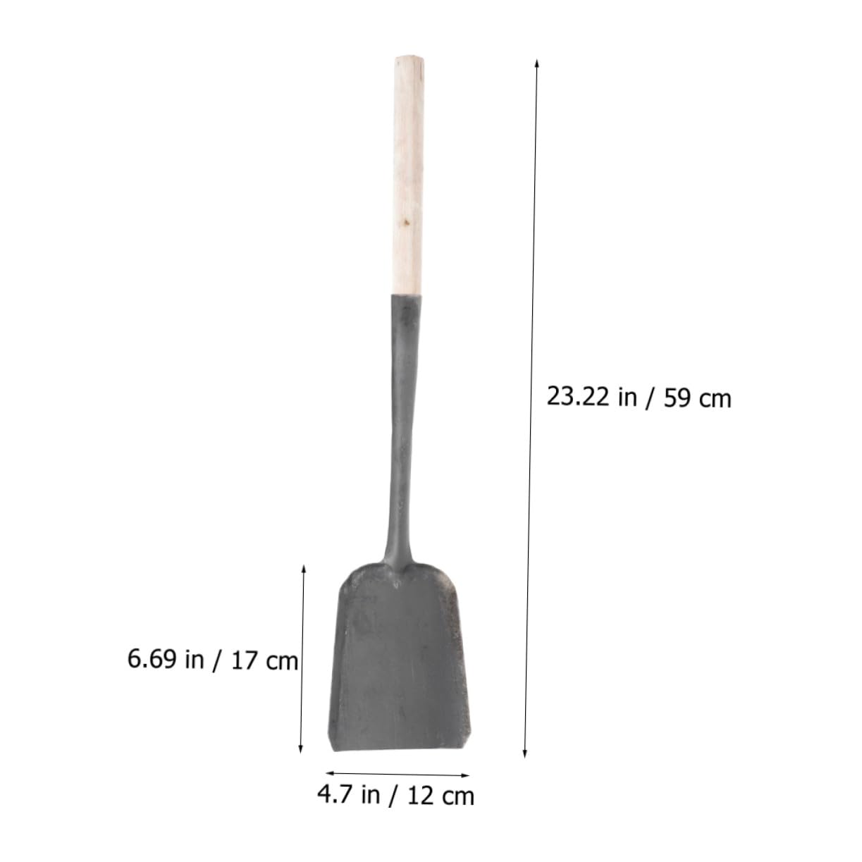 2 Stück Kamin und Ascheschaufel aus Robustem Metall mit Langem Holzgriff Multifunktionale Reinigungsschaufel für Kohle Asche und Grillkohle im Haushalt