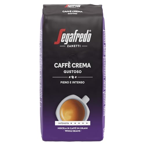 Segafredo Zanetti Caffè Crema Gustoso - hele boon (1 kg verpakking) - geschikt voor Caffè Crema - lange en donker geroosterde koffiebonen, volle en intense smaak