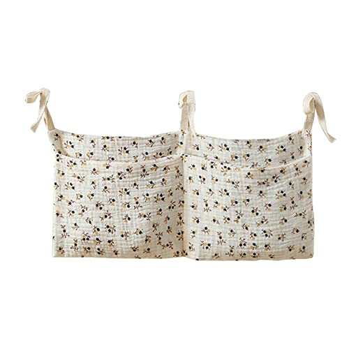 Psdndeww Bolsa para mesita de noche, bolso colgante para cuna, multiusos, bolsa de almacenamiento para pañales, bolsa portátil para colgar trona