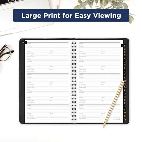 AT-A-GLANCE Telephone Address Book, Large Print, 500 Entries, 4-3/4" x 8", Black (80LP1105)