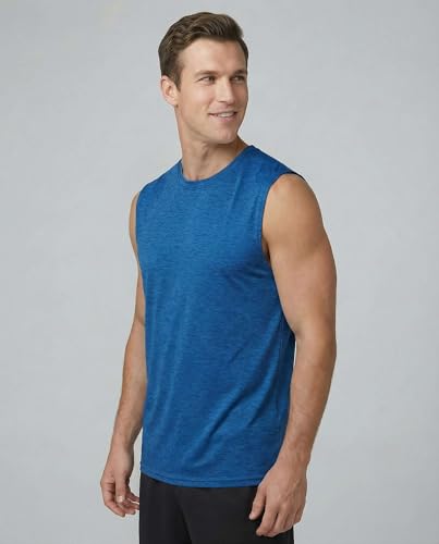 Image of Real Essentials 3 & 5 Pack: Men's Dry-Fit Active Athletic Tech Tank Top - Regular and Big & Tall Sizes (S-5XLT)