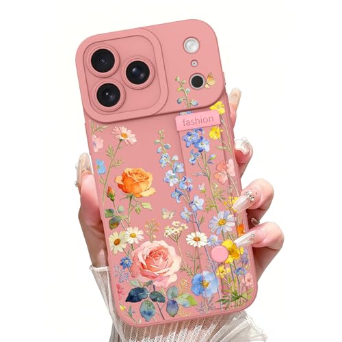 PERRKLD for iPhone 17 Pro Case Cute Rose with Adjustable Wrist Strap Stand by PERRKLD - Used condition - US$14.07