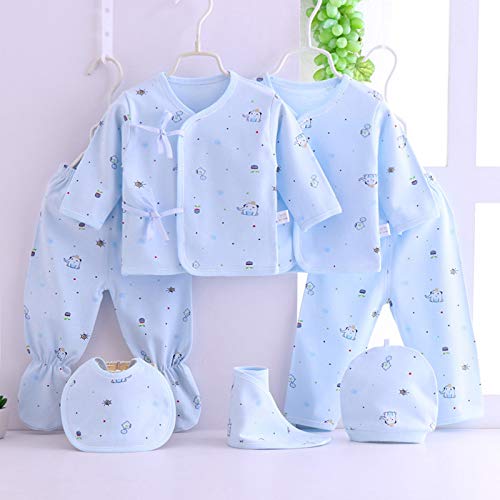 0-3 Months Girls Outfits&Set, 7PCS Newborn Baby Boys Girls Cartoon Pyjamas Tops+Hat+Pants +Bib Sleepwear Set