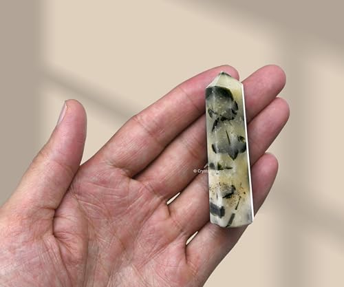 Image of Crystal Heaven Certified Green Tourmaline In Quartz Tower Obelisk Point For Chakra, Healing And Balancing - Aaa Grade Original Certified Gemstone Agate For Reiki Meditation Yoga Spiritual (2-3 Inches)