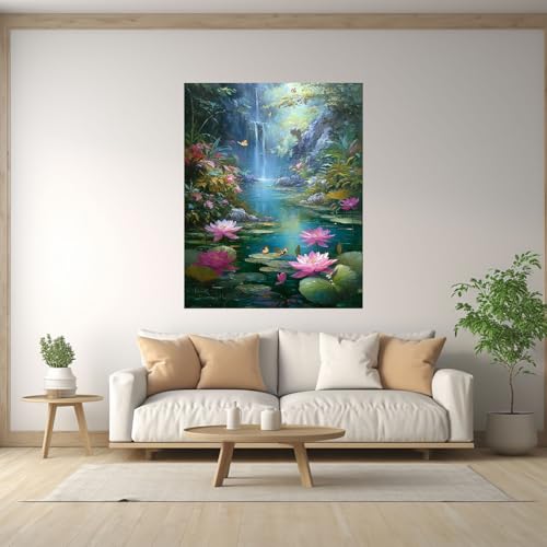 Tableau fleurs nénuphars HOQIU, une décoration murale sur toile d’exception - 3
