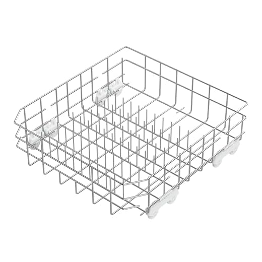 UPGRADED 304 Stainless Steel W10728159 W10525646 Dishwasher Bottom Rack Replacement Compatible with Whirlpool Dishwasher Rack, Kitchenaid Dishwasher Rack, Kenmore Dishwasher Rack with WP3376961 Wheels